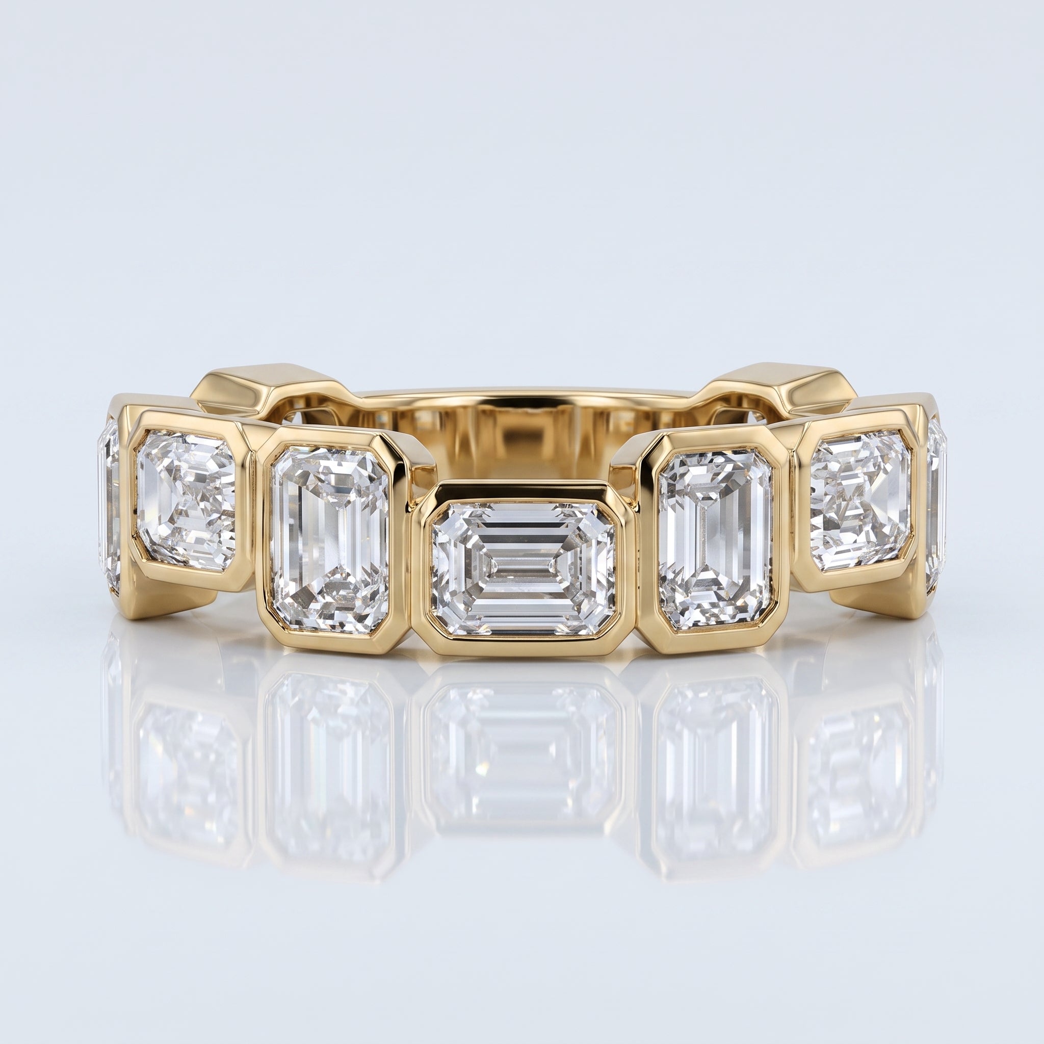 0.2 TCW Round Diamond Half Eternity DEF/VVS Lab Grown Wedding Band